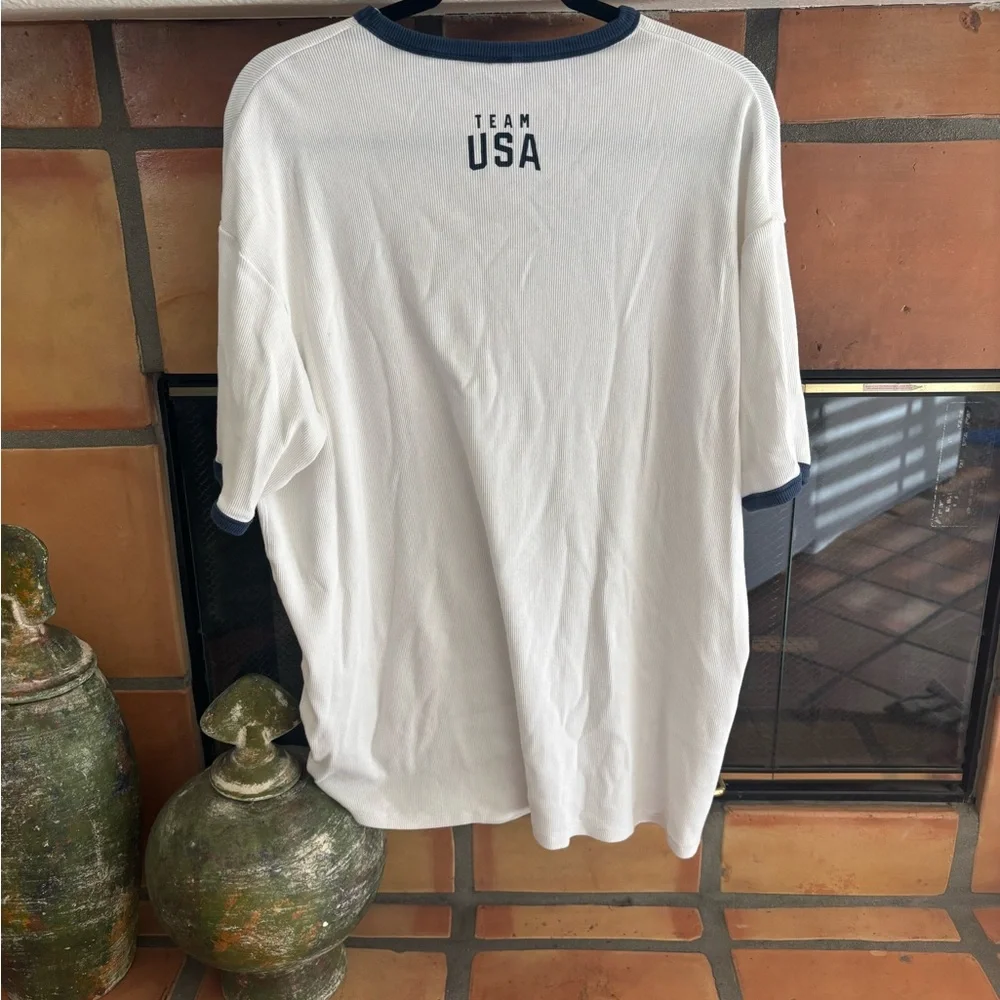 SKIMS for Team USA Cotton Rib Olympic T-Shirt Mini Dress. - Picture 4 of 6